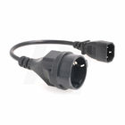 Diente IEC320 C14 del adaptador 3 del cable del cable eléctrico de la PDU de UPS al zócalo euro 16A 250V de Schuko