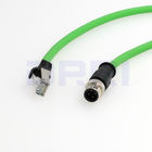 El varón del D-código de M12 4pin a Ethernet de la prenda impermeable RJ45 protegió el cable para los usos industriales de Ethernet