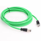 Cable de Ethernet flexible masculino del Pin de M12 Dcoded 4 al varón RJ45 con Cat5e industrial protegido
