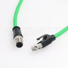 Cable de Ethernet flexible masculino del Pin de M12 Dcoded 4 al varón RJ45 con Cat5e industrial protegido